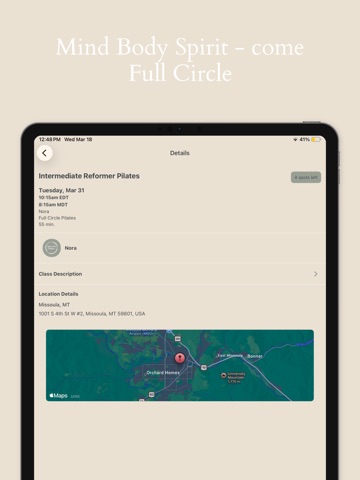 Full Circle Pilates iPad screenshot
