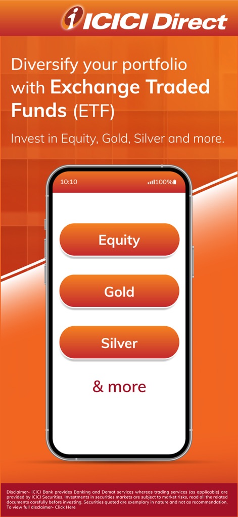 ICICI Direct-Stocks F&O MF IPO - Investors can easily diversify their portfolios with Exchange Traded Funds, offering clear options for 'Equity' and precious metals like 'Gold'.