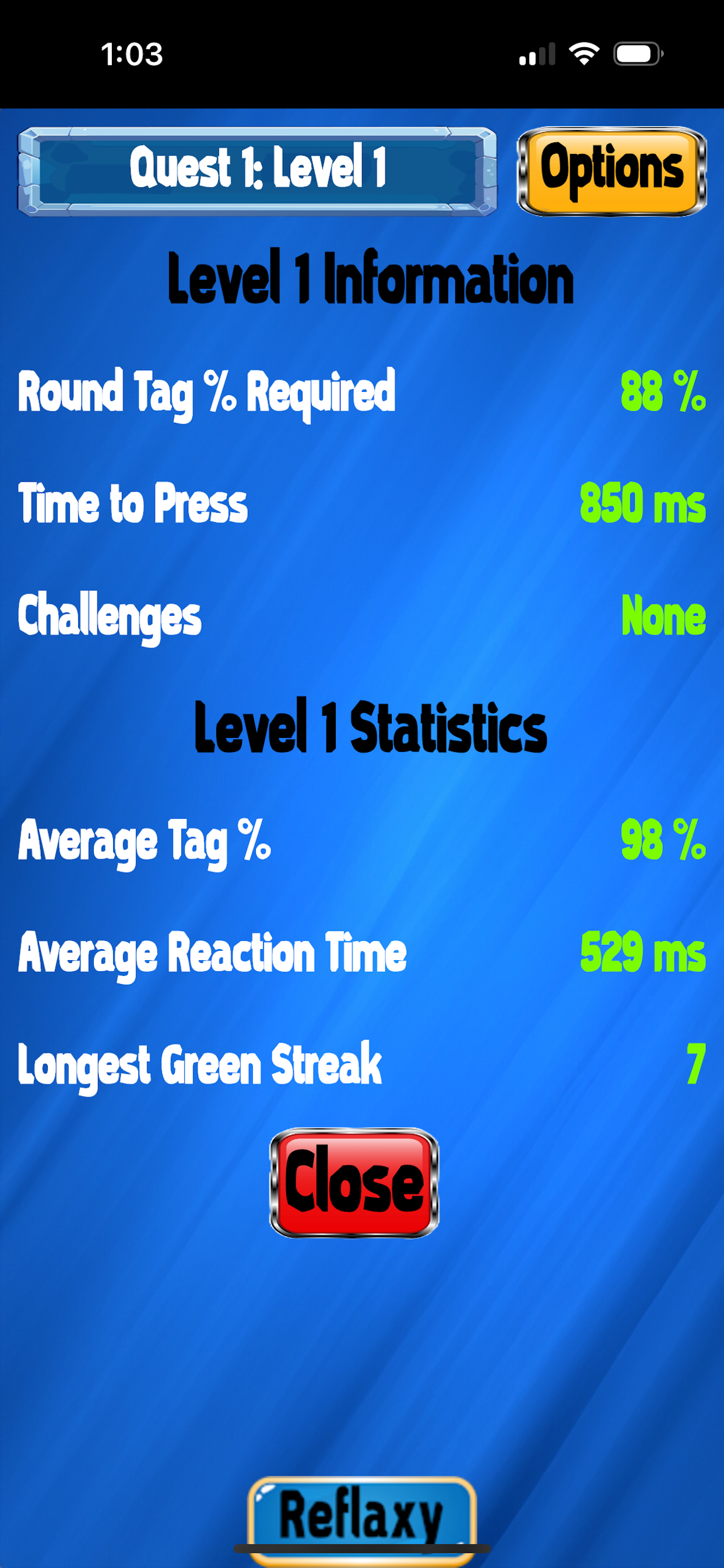 Reflaxy - Reflex Reaction Game