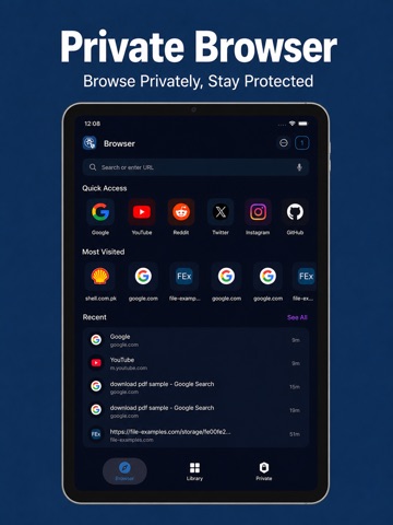 Private Web Browser - GoBrowse iPad screenshot