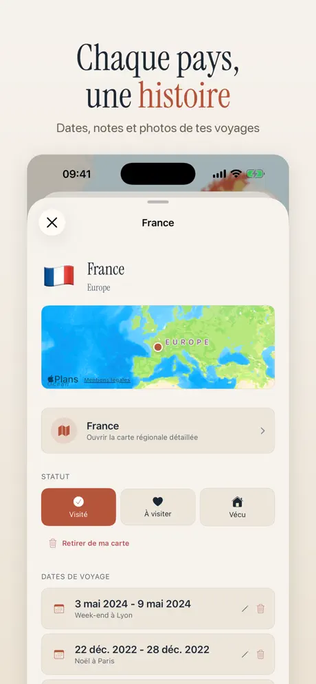 Tessera Carte de Voyage — capture d'écran iPhone 4