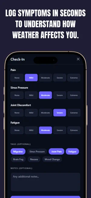 Weather Sensitivity Tracker screenshot 2