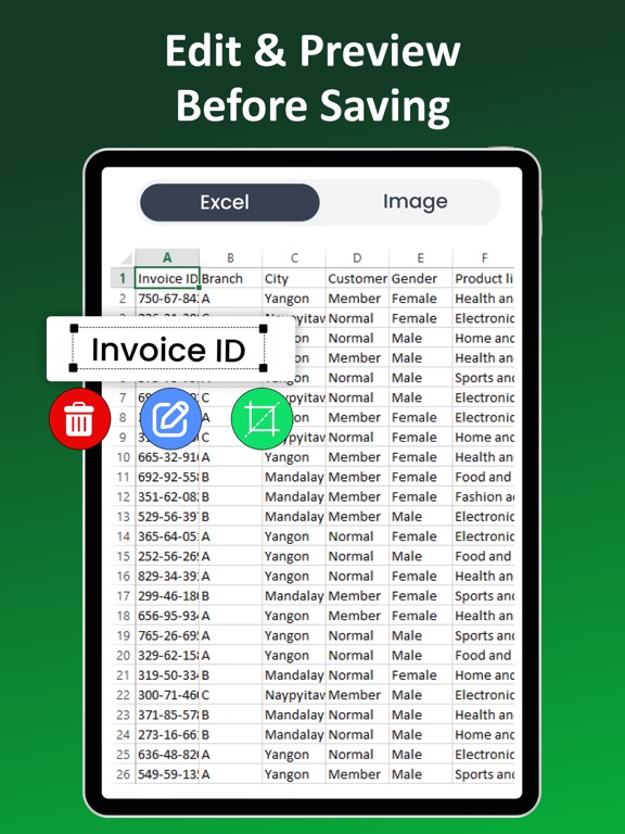 Image to Excel Converter－XLSX iPad screenshot 4 - Productivity app
