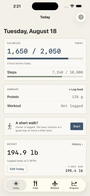 FitLog: Simple Fitness Tracker screenshot 1