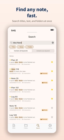 FindMemo - Notepad & Search iPhone screenshot