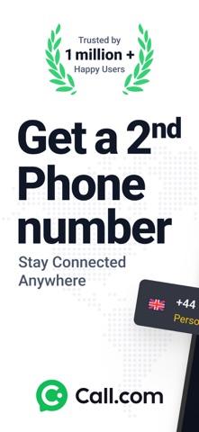 Call.com: 2nd Phone Number App Store preview screenshot 1