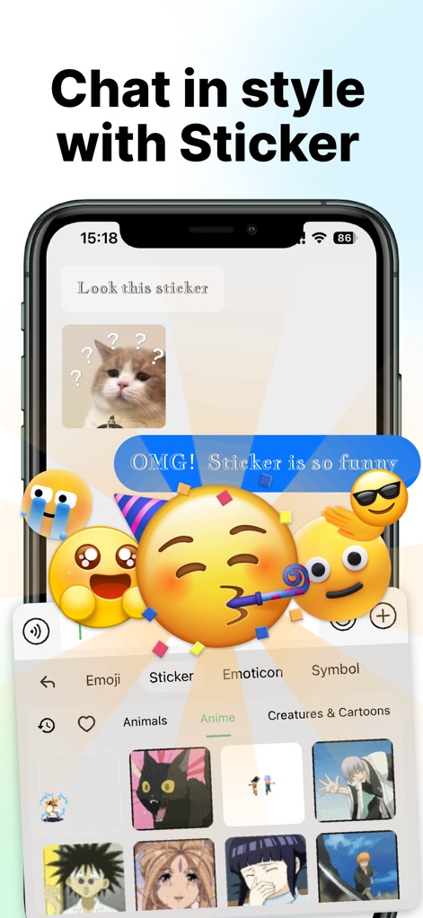 Keyboard Fonts - Font Art - See how the app enhances chat conversations with vibrant, dynamic stickers and provides an organized library categorized for effortless discovery.