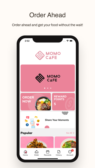 Momo Cafe iPhone screenshot 1 - Food & Drink app