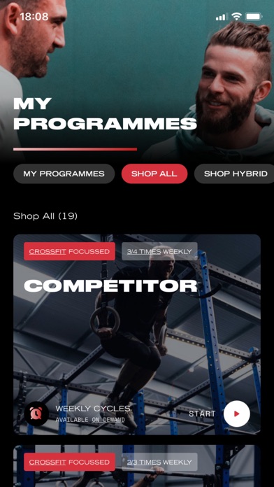 Team Training App Screenshot