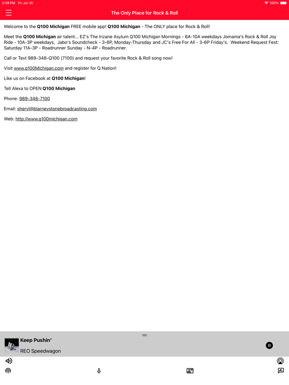Screenshot #6 pour Q100 Michigan