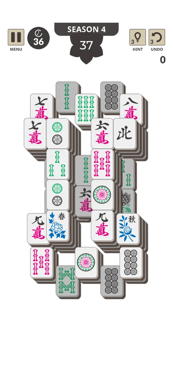 #5. Mahjong Solitaire 100 (iOS) Por: ShovelGames Inc.