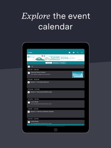 Eventscribe iPad screenshot