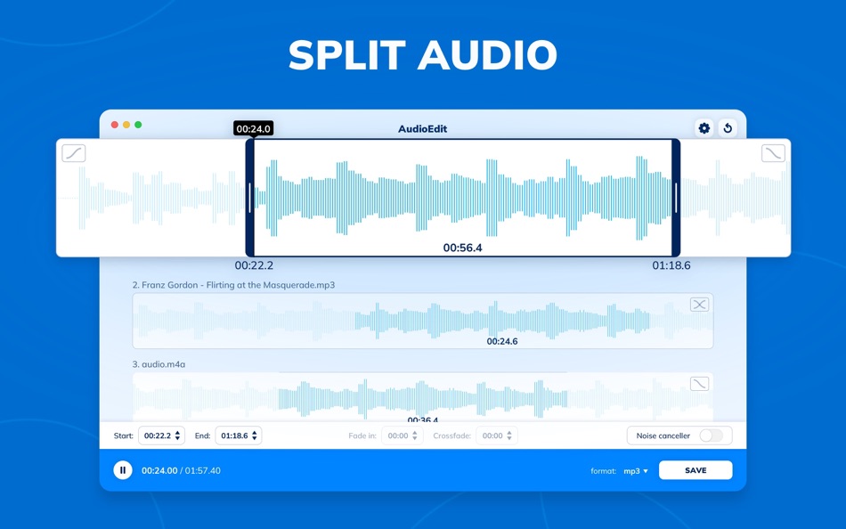 #2. AUDIOEDIT - Cut, Merge & Trim (macOS) Podle: Inline Solutions s.r.o.