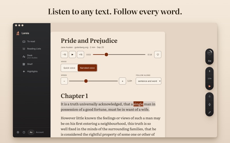 Lareia: Read, Listen & Study screenshot 1