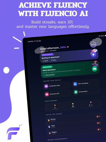 Fluencio: AI Language Learning iPad screenshot