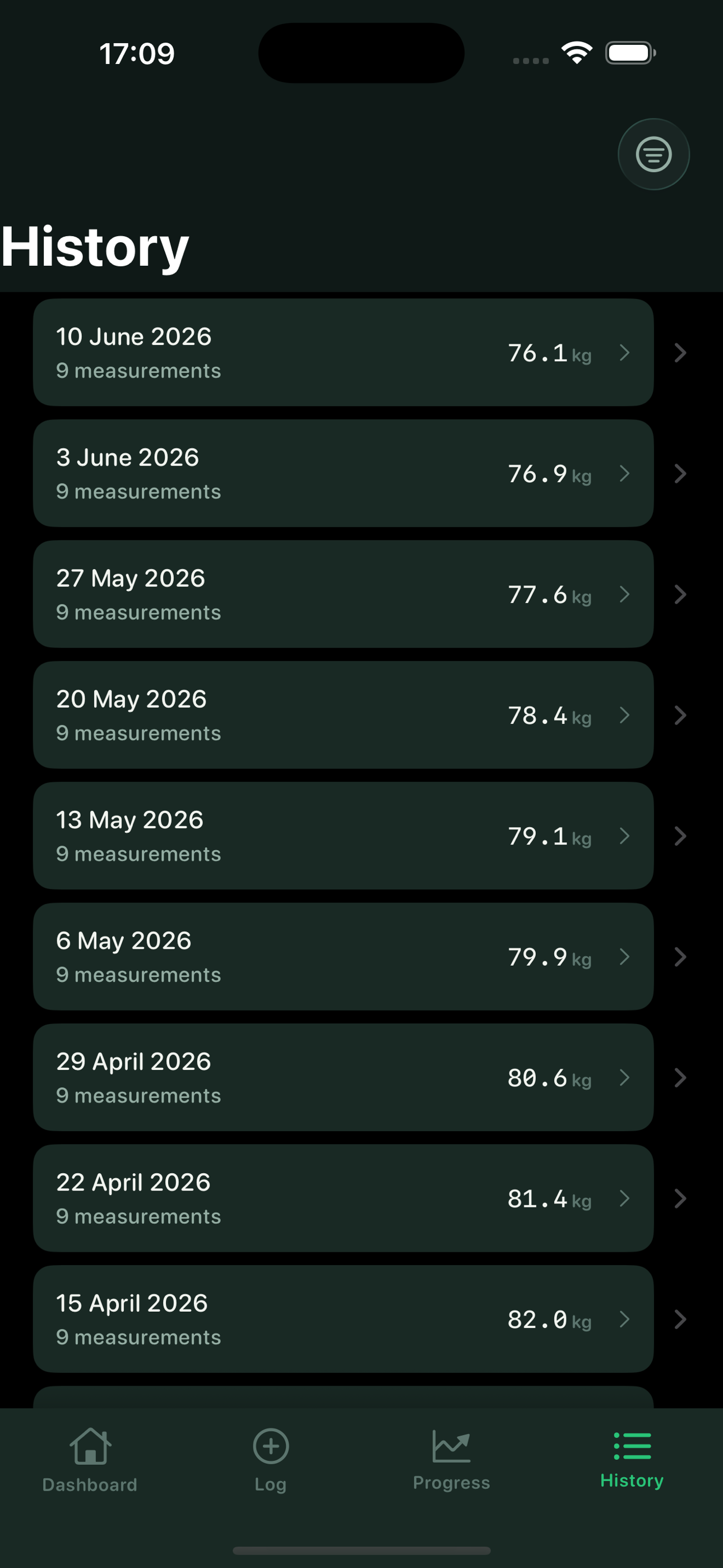 Bodylog: BMI & Measure screenshot 3