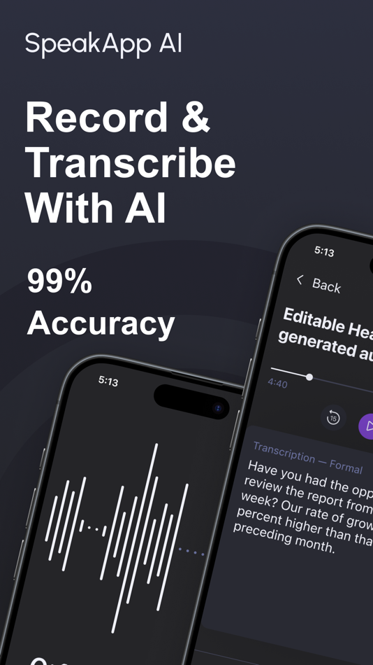 #1. SpeakApp AI: Voice Notes (iOS) 由: VoicePop Inc.