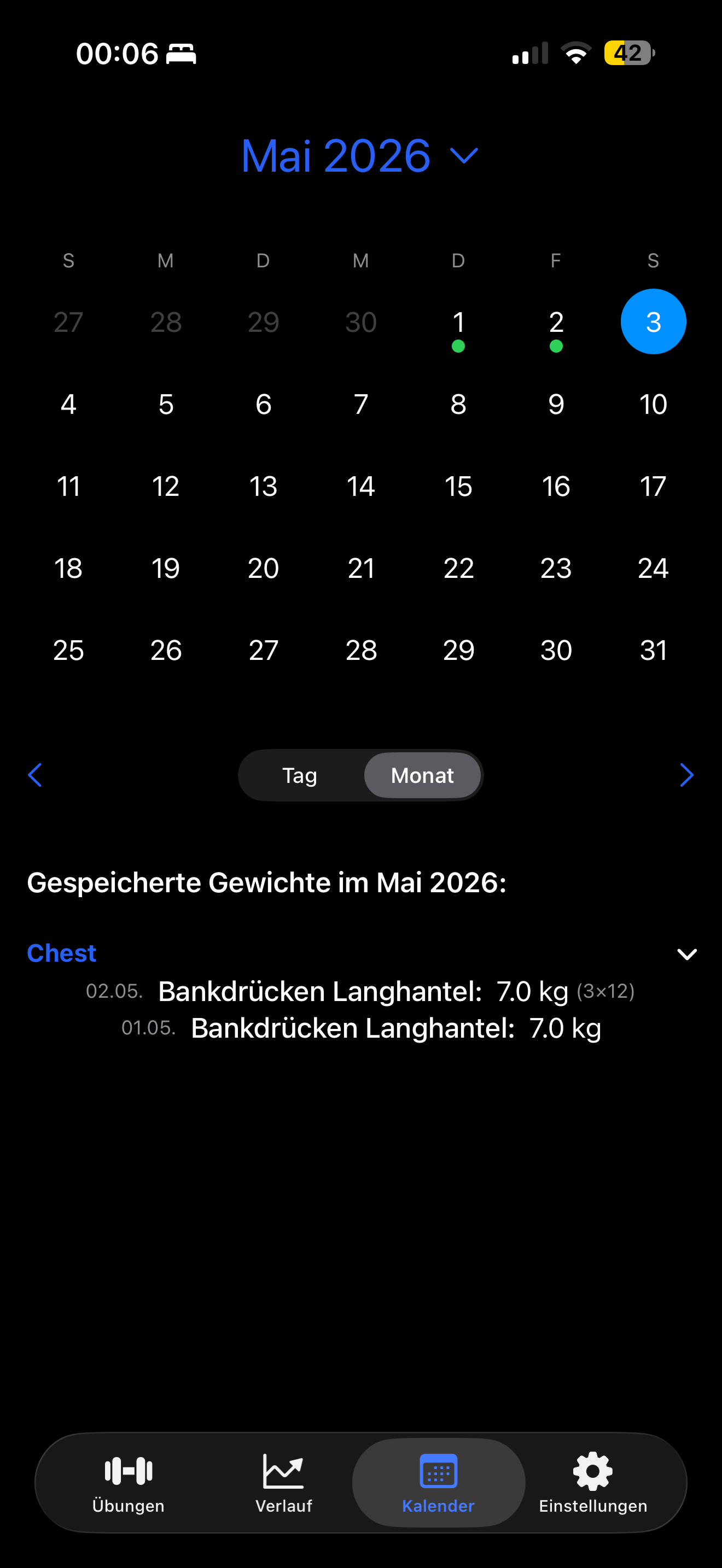Fitness Gewichtstracker