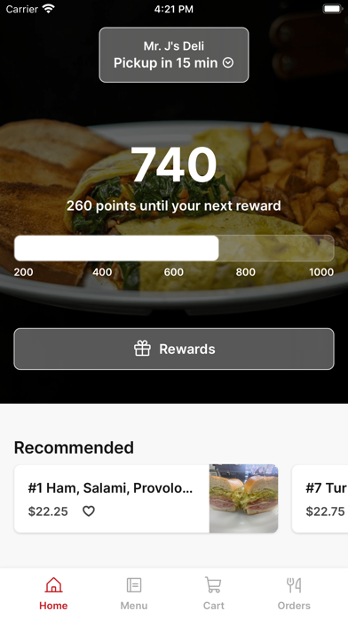Mr. J's Deli iPhone screenshot 1 - Food & Drink app