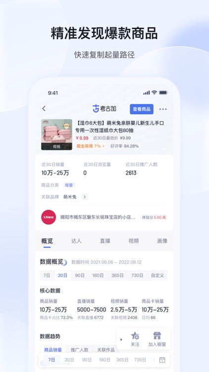 考古加-直播短视频电商选品数据 screenshot-3