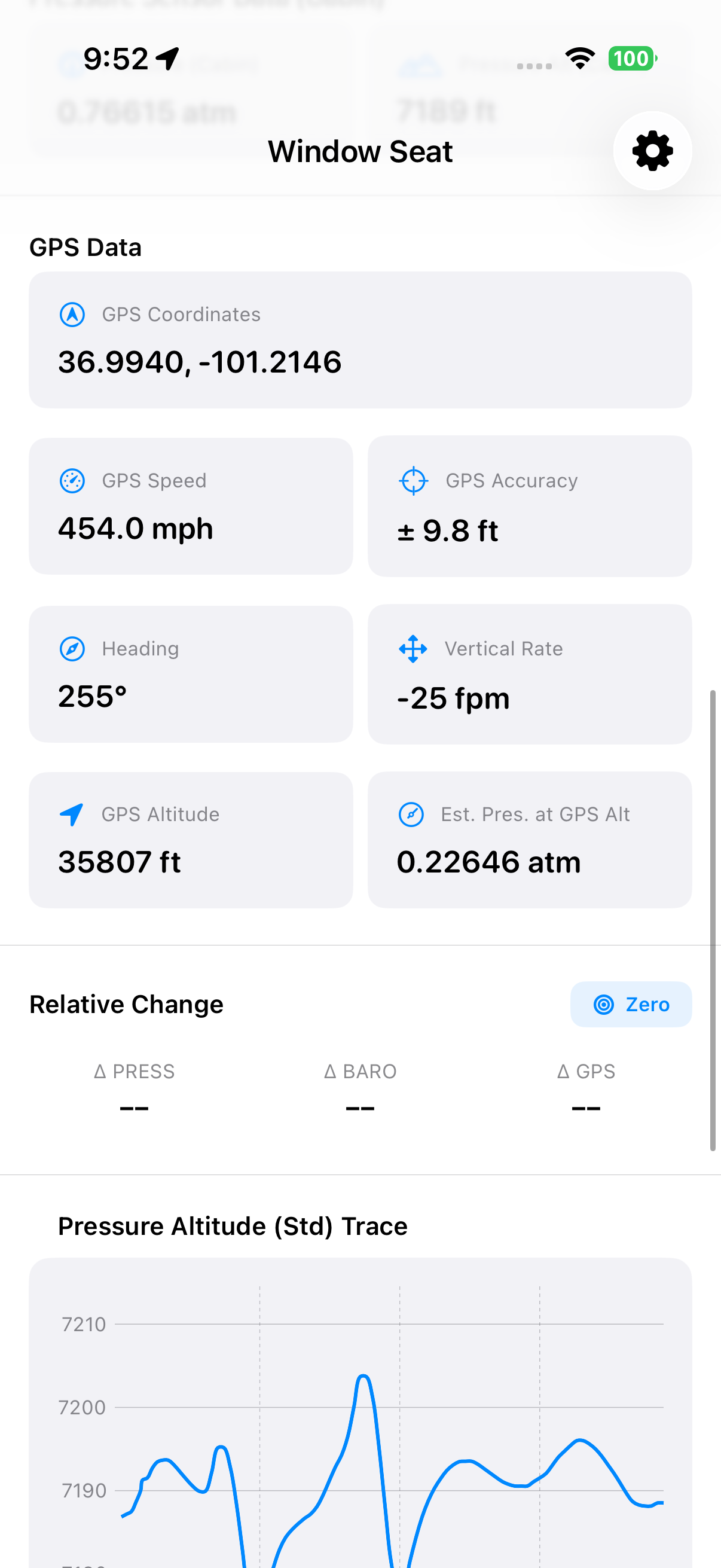 Window Seat Telemetry