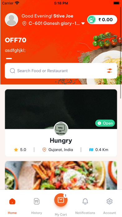 HUNGRS: Food Delivery Screenshot