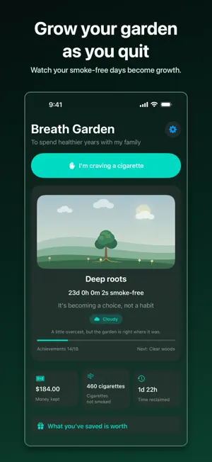 Breath Garden: Quit Smoking screenshot 1