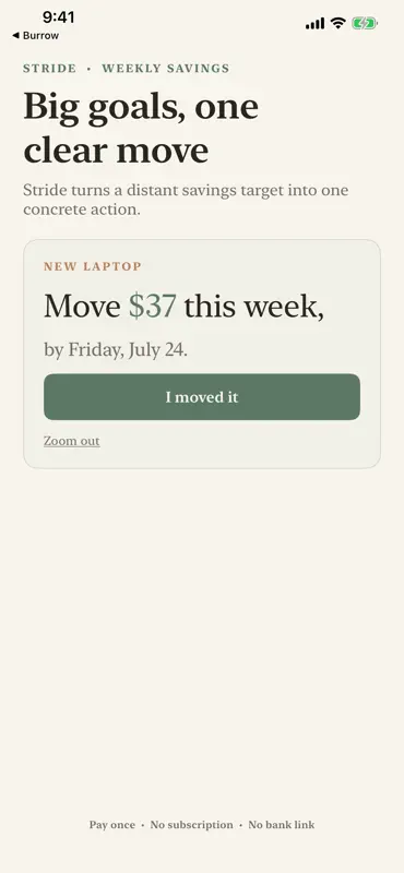 Stride: Weekly Savings Goals screenshot 1 of 6