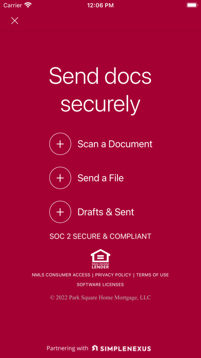 Park Square Home Mortgage Screenshot