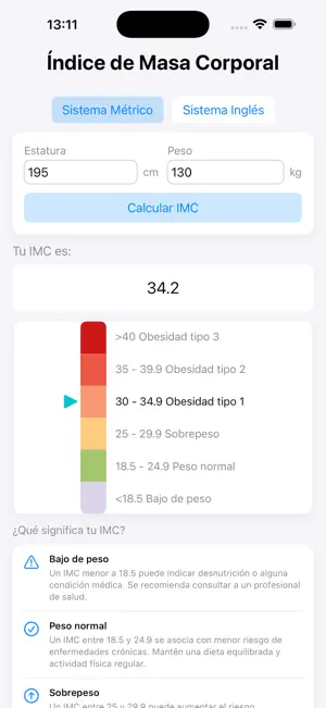 Indice de Masa Corporal screenshot 3