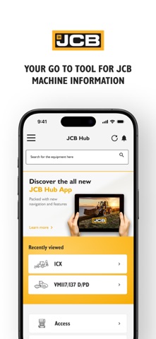 JCB: Hub App Screenshot 1 of 3