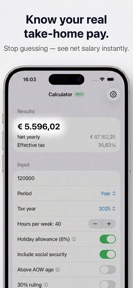 Dutch Tax Income Calculator screenshot