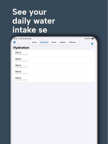 HydroMeal - drink enough water iPad screenshot