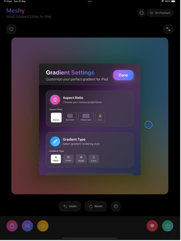 Gradient Background: Spectrum iPad screenshot