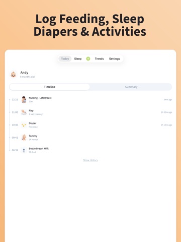 Baby Tracker -Sleep,Activities iPad screenshot
