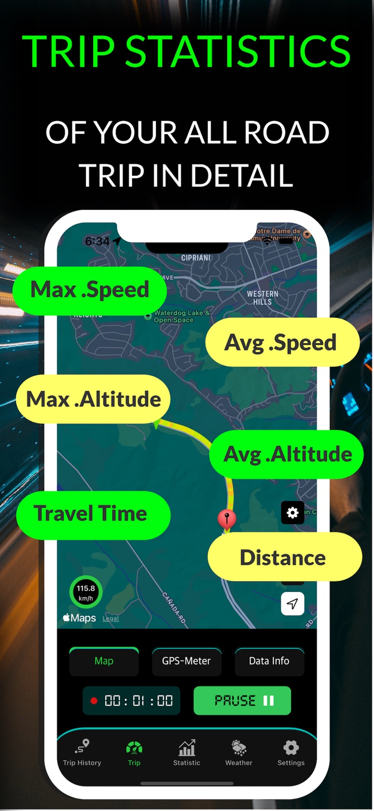 Speedometer Speed+ Mph Tracker iphone screenshot 3