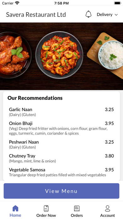 Savera Restaurant Ltd Screenshot