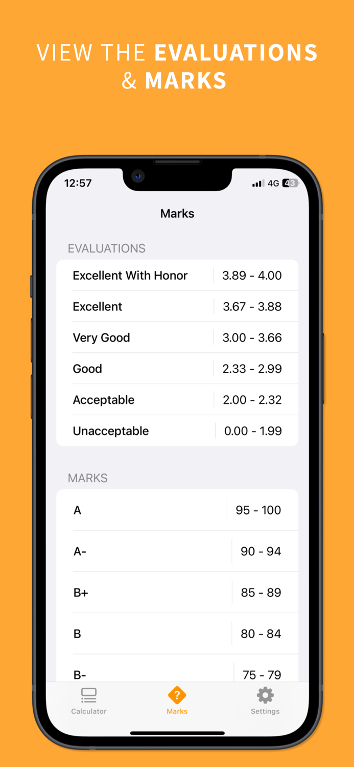 UNI Grade Calculator