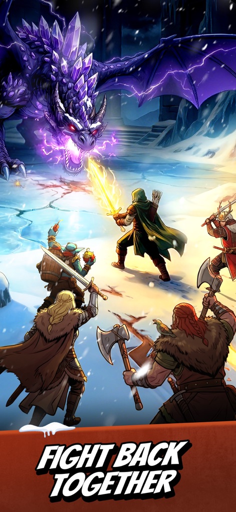 Rise of the Kings - Engage in grand-scale combat against formidable foes, demonstrating coordinated attacks with multiple heroes and a powerful dragon.