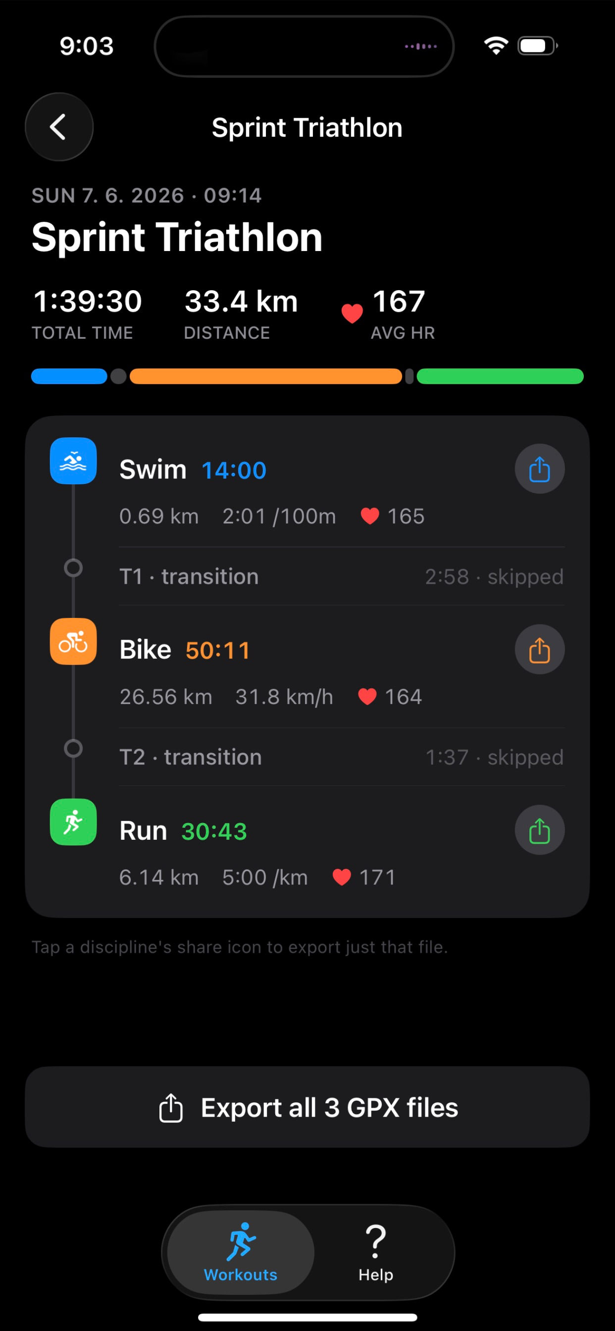TriExport - Triathlon Splits screenshot 3