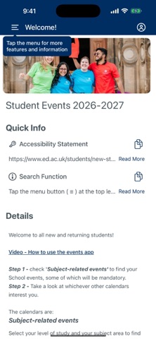 University of Edinburgh Events iPhone screenshot 2