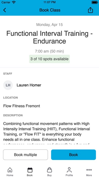 Flow Fitness Seattle Screenshot