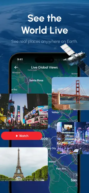 WorldScope: Live Earth Map iPhone screenshot 1