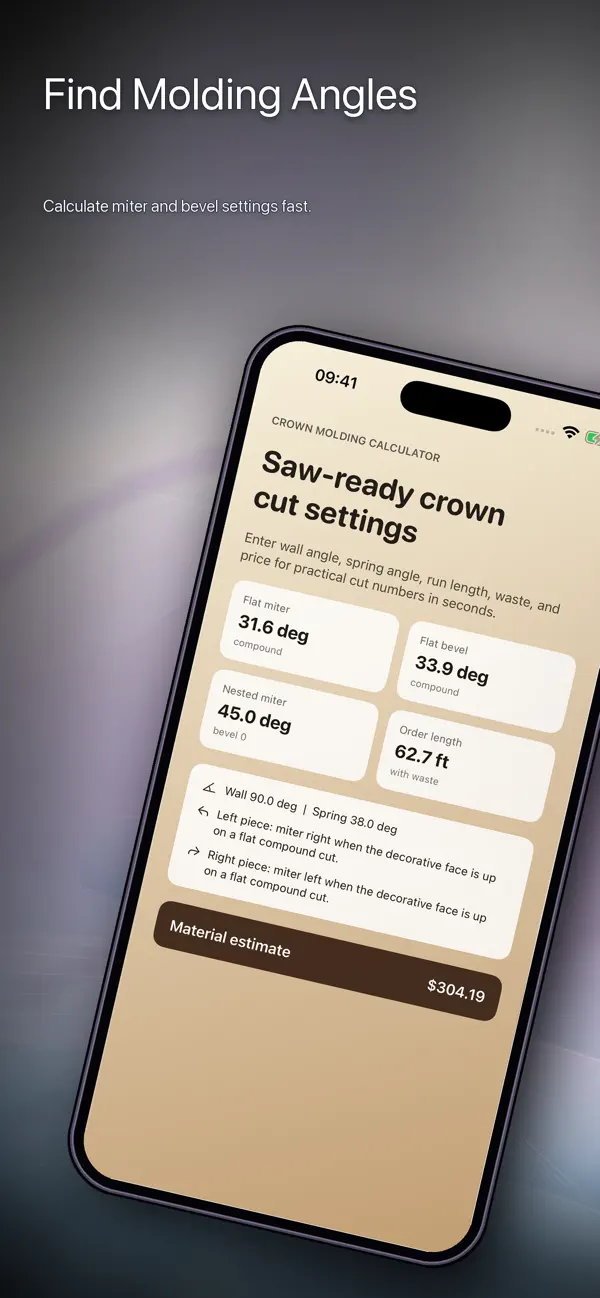 Screenshot #1 pour Crown Molding Angle