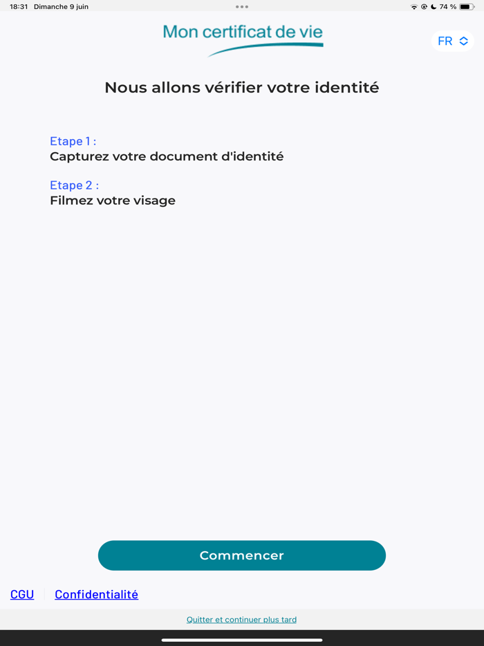 Mon certificat de vie