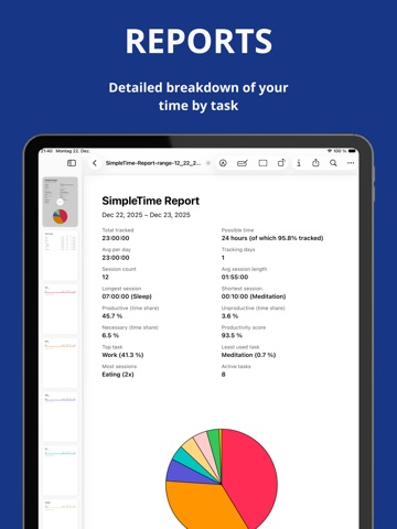 SimpleTime – Time Tracker iPad screenshot