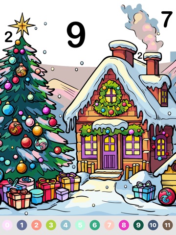 Christmas Color by Number Joy iPad screenshot