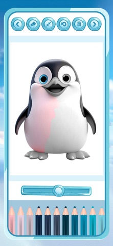Paint game coloring penguins iPhone screenshot
