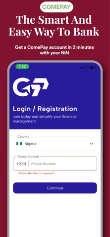 ComePay - Transfer and Bills screenshot