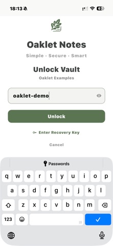 Oaklet Notes iPhone screenshot